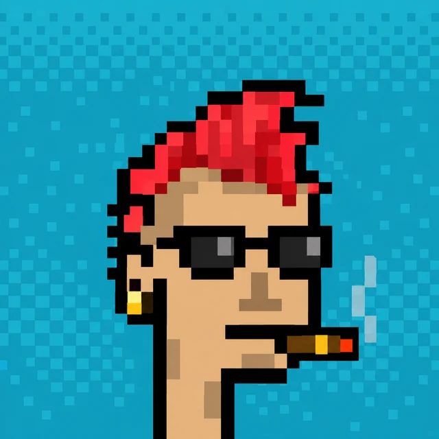Elysium Punk sample: red mohawk and cigar