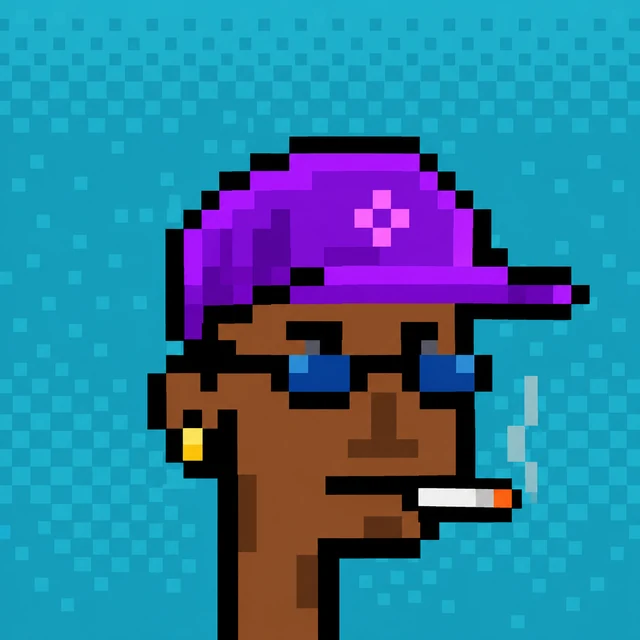 Elysium Punk sample: purple cap and blue shades