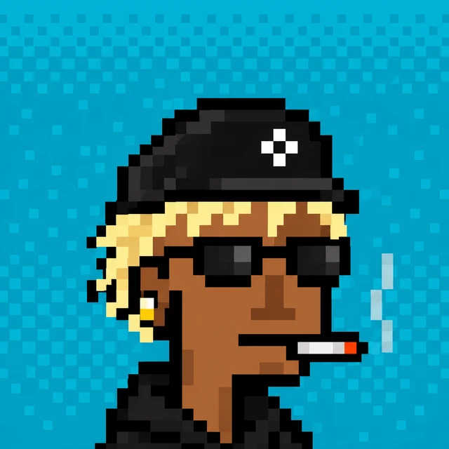 Elysium Punk sample: black hat, blonde hair and cigarette