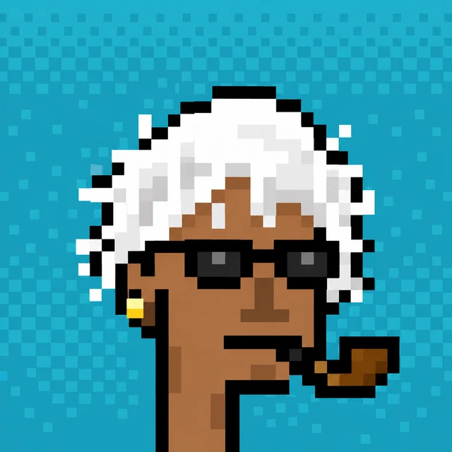 Elysium Punk sample: white hair, shades and pipe